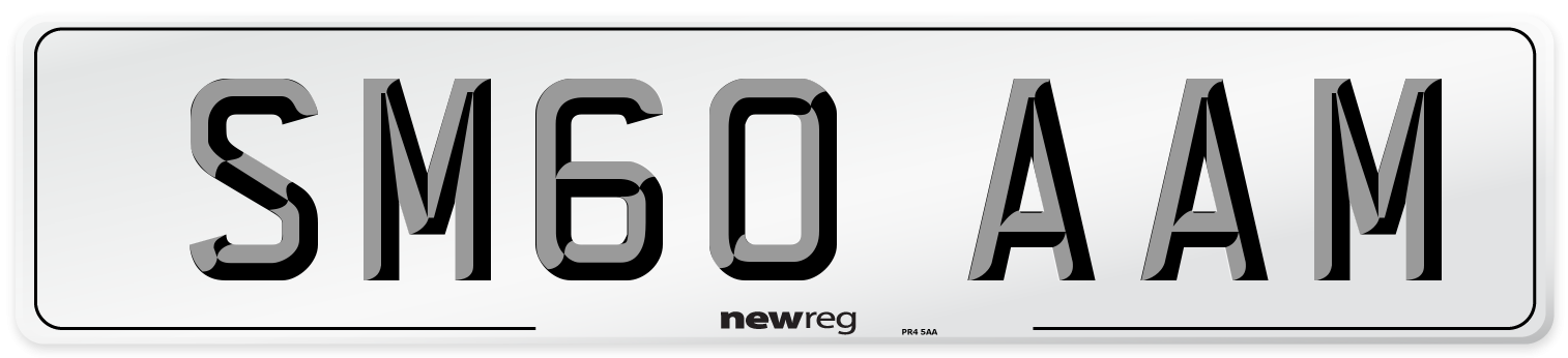 SM60 AAM Number Plate from New Reg